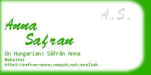 anna safran business card